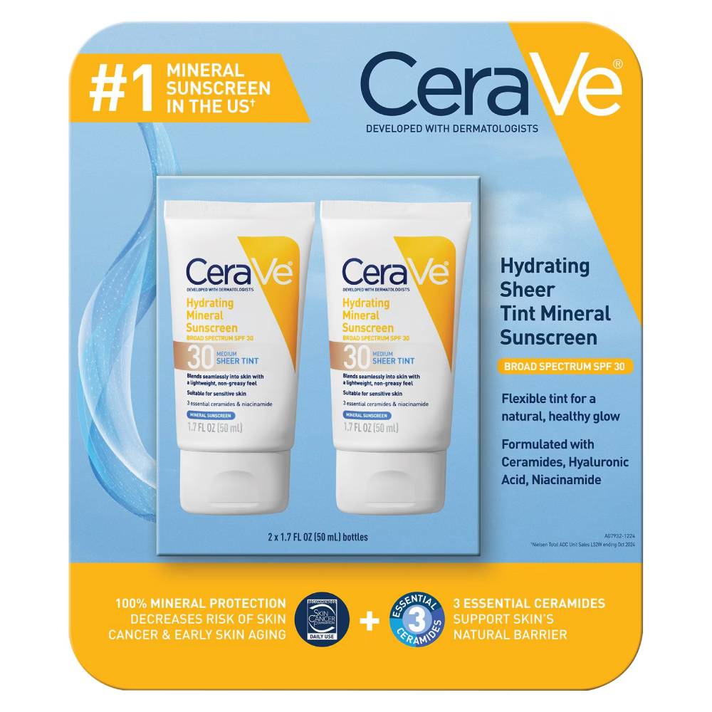 CeraVe - Sheer Tint SPF 30 Mineral Snscreen - 1.7 Oz - 2 Pack