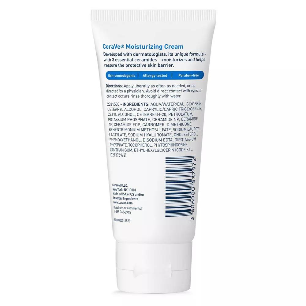 CeraVe - Moisturizing Face & Body Cream for Normal to Dry Skin - 1.89 Oz - 36 Pack