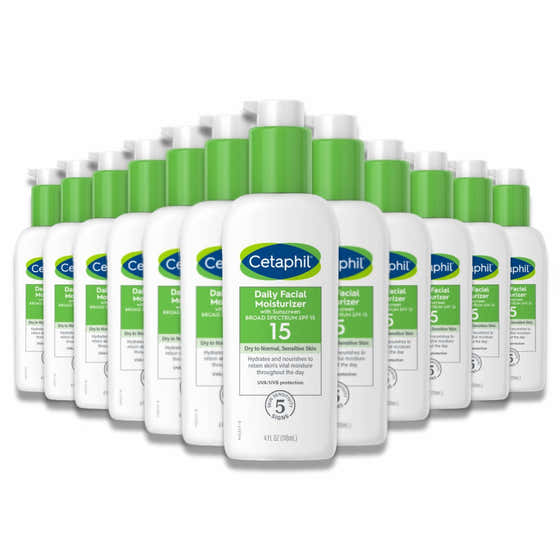 Cetaphil -  Daily Facial Moisturizer, SPF 15 Sunscreen Broad Spectrum 4 oz - 12 Pack | Cetaphil - Sunscreen Wholesale