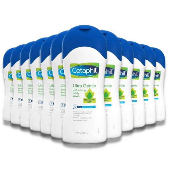 Cetaphil - Ultra Gentle Body Wash Refreshing Scent - 16.9 Oz - 12 Pack - Cetaphil Ultra Gentle Body Wash Refreshing Scent ...