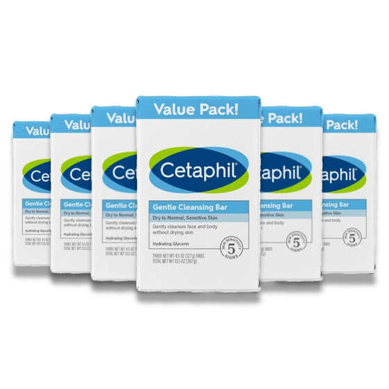 Cetaphil - Gentle Cleansing 4.5 oz 3 ct - 6 Pack - Cetaphil Gentle Cleansing Bar, 4.5 Oz - 3 Pack - 6 Pack Contarmarket | ...