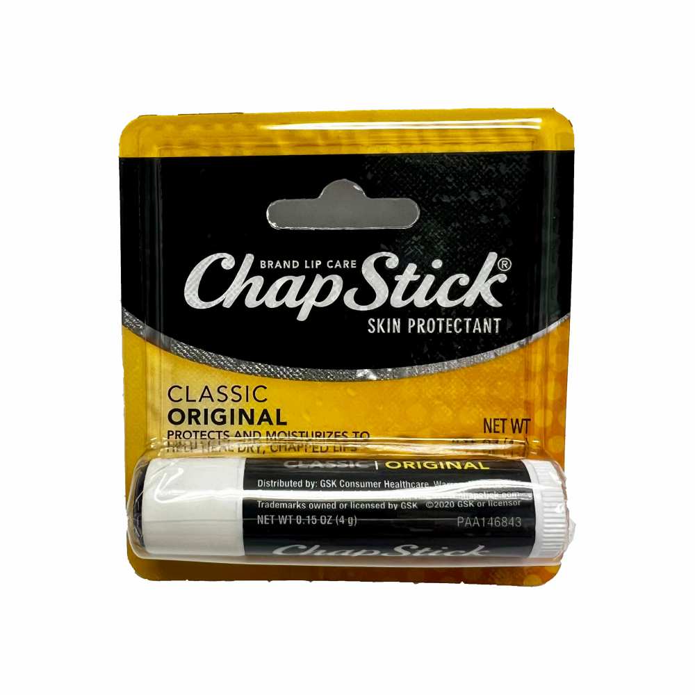 ChapStick - Classic, Regular Flavor, Skin Protectant Lip Balm Tube - 0.15 Oz - 12 Pack