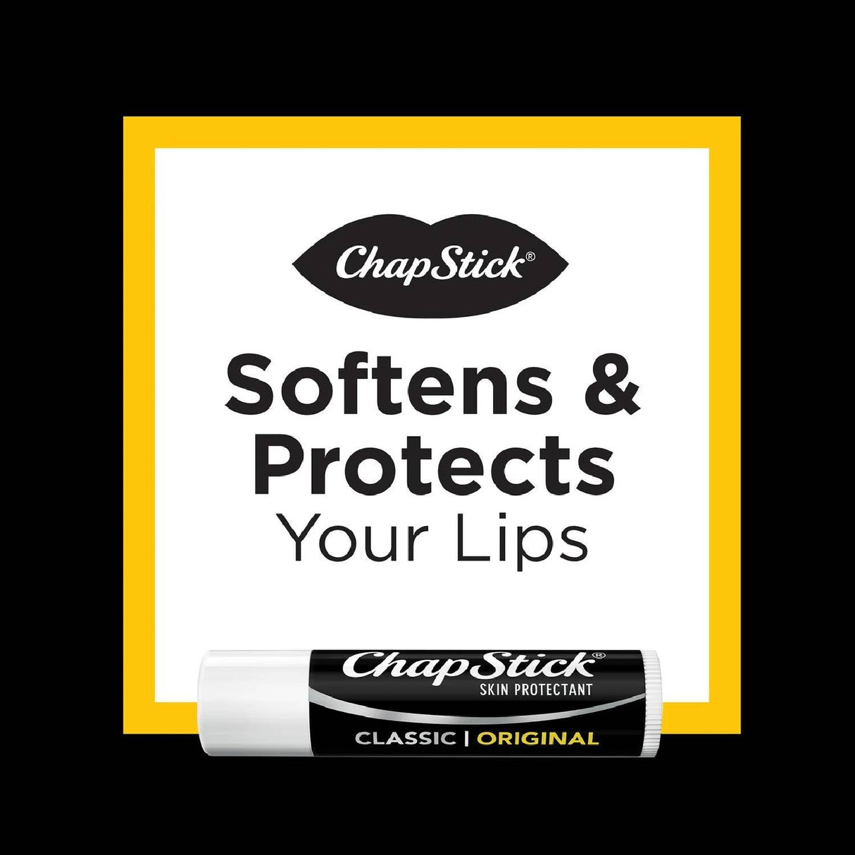 ChapStick - Classic Lip Balm Tube, Original Flavor - 3 Ct Each - 0.15 Oz - 72 Pack