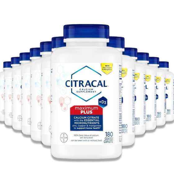 Citrical - Max Plus Calcium Citrate With Vitamin D3 Capsules, Bone Health 180 Ct - 24 Pack | Citracal - Nutrition Suppleme...
