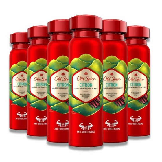 Old Spice - Citron Antiperspirant Deodrant Spray  - 150 ml - 6 Pack | Old Spice - Old Spice