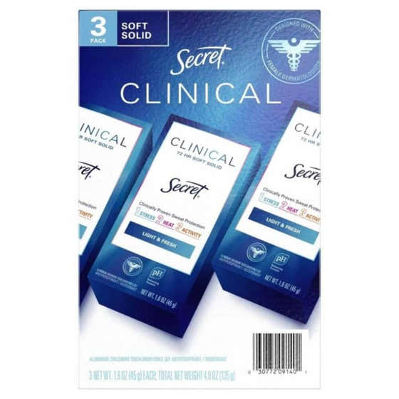 Secret Clinical Invisible Solid Antiperspirant, Light & Fresh, 1.6 Oz - 3 Pack | Secret - Secret