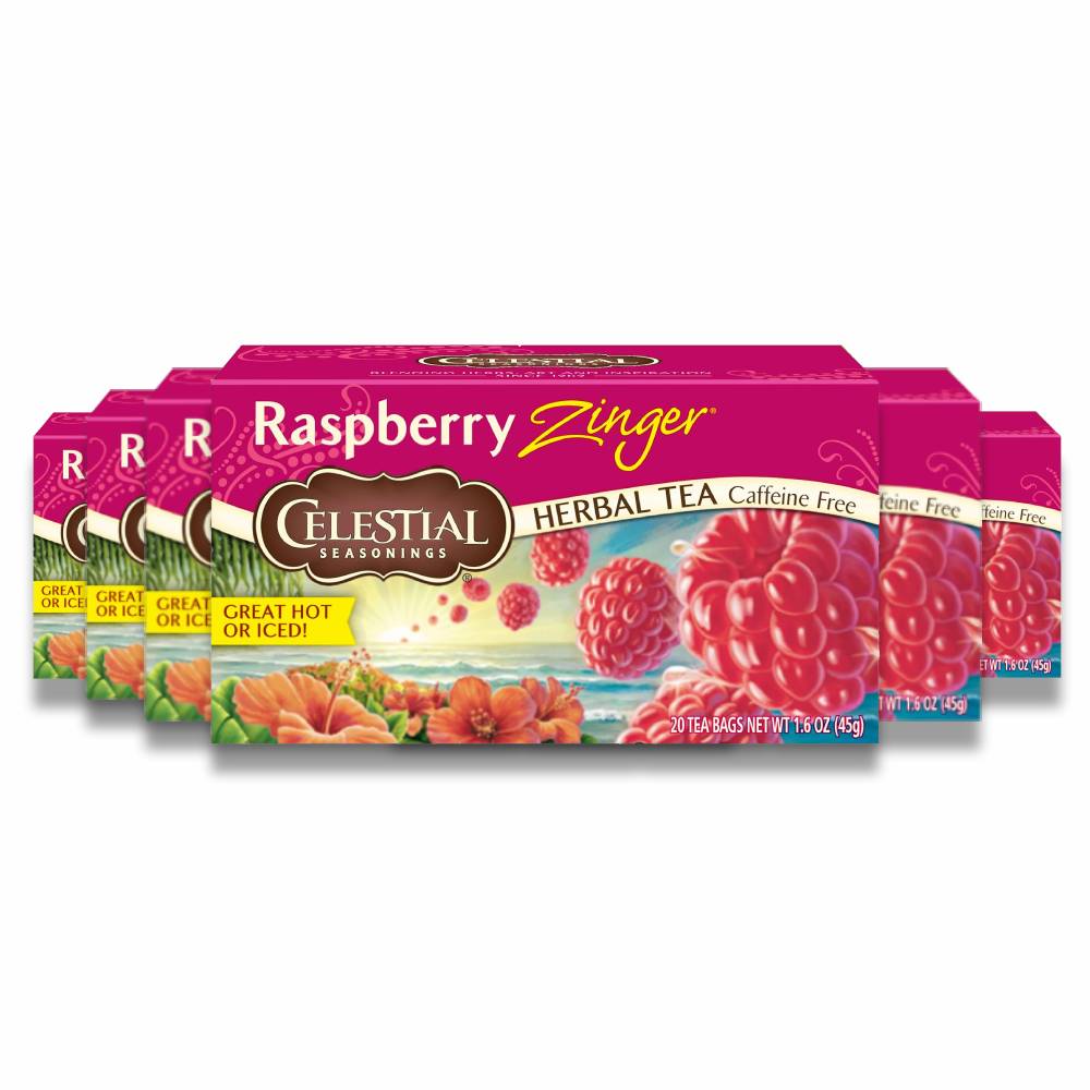 Celestial Seasonings - Raspberry Zinger Tea - 20 Ct - 6 Pack