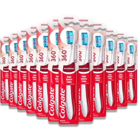 Colgate 360 Optic White Full Head Toothbrush, Medium - 72 Pack | Colgate - Oral Care Wholesale
