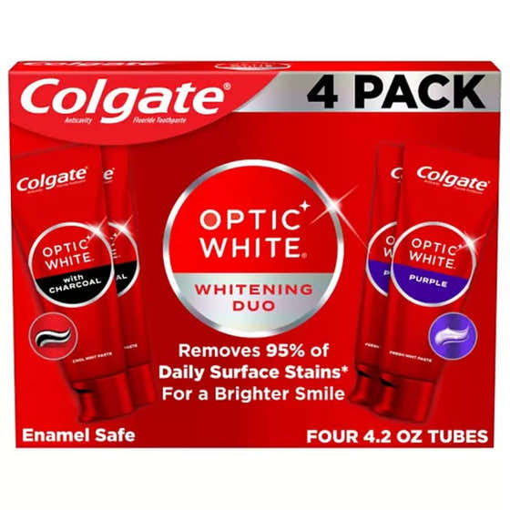 Colgate - Optic White Whitening Duo Whitening Toothpaste - 4.2 Oz - 4 Pack | Colgate - Oral Care