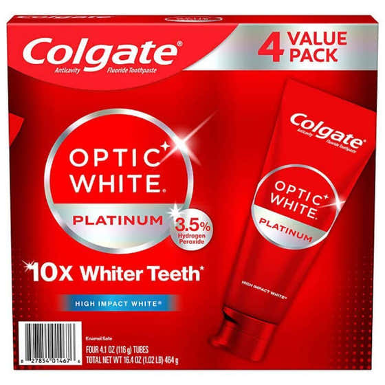 Colgate - Optic White Platinum Teeth Whitening Toothpaste - 4.1 Oz - 4 Pack -  Colgate Optic White Platinum Teeth Whitenin...