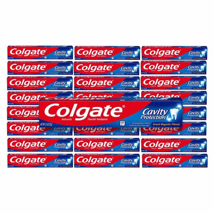 Colgate Cavity Protection Toothpaste, Regular (Great Regular Flavor), 2.5 oz - 24 Pack