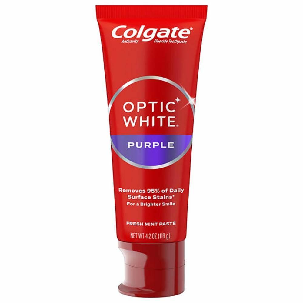 Colgate Optic White Purple Whitening Toothpaste 4.2 Oz 4 Pack Contarmarket