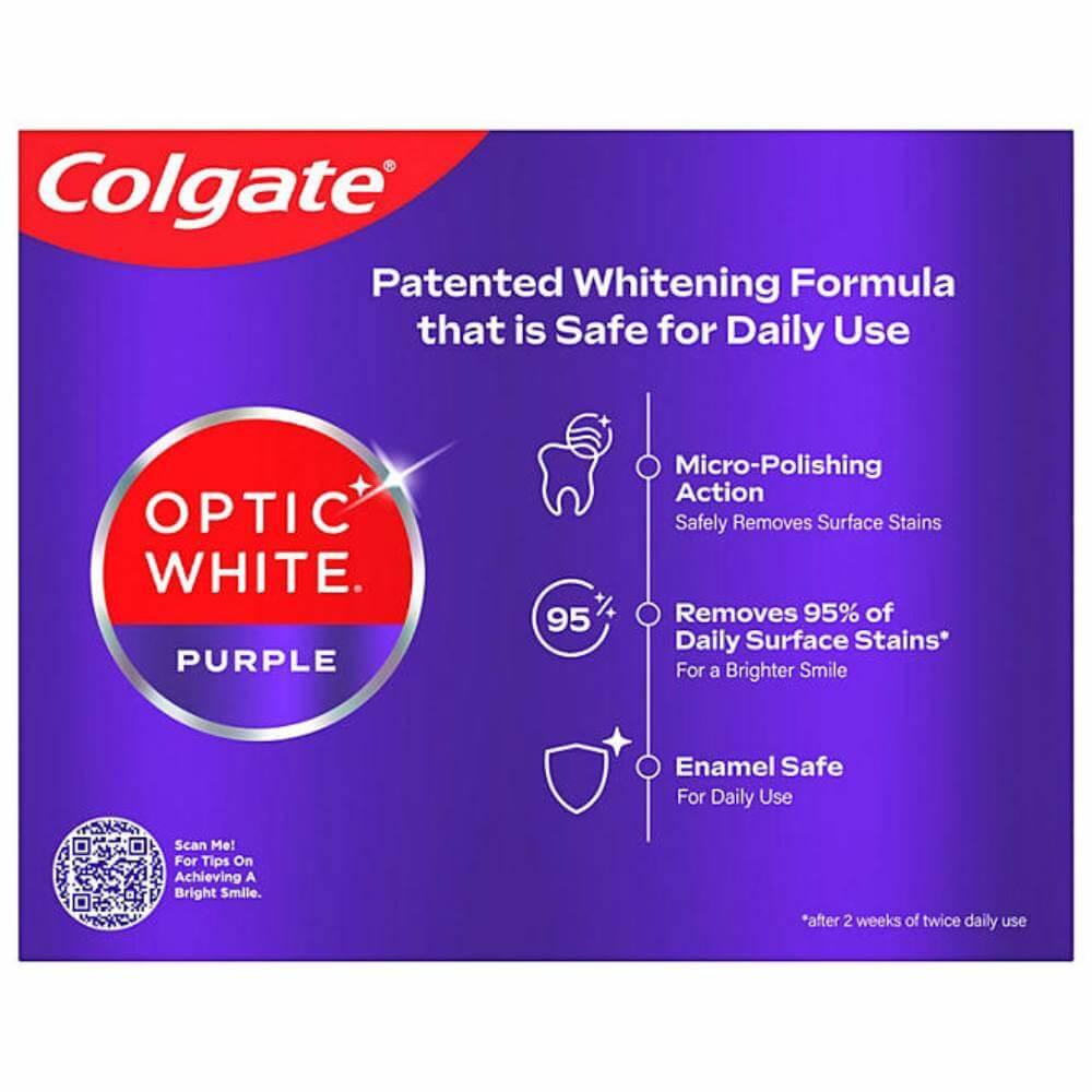Colgate Optic White Purple Whitening Toothpaste 4.2 Oz 4 Pack Contarmarket