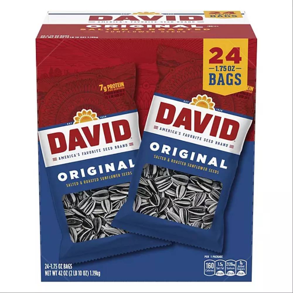 David - Original Sunflower Seeds - 1.75 Oz - 24 Pack