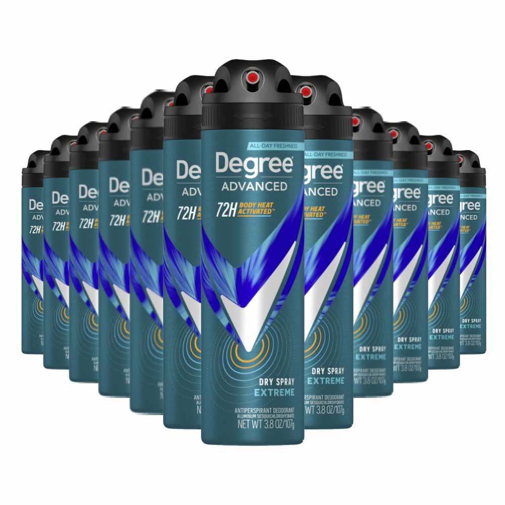 Degree Men Extreme MotionSense Dry Spray Antiperspirant Deodorant - 3.8 Oz - 12 Pack