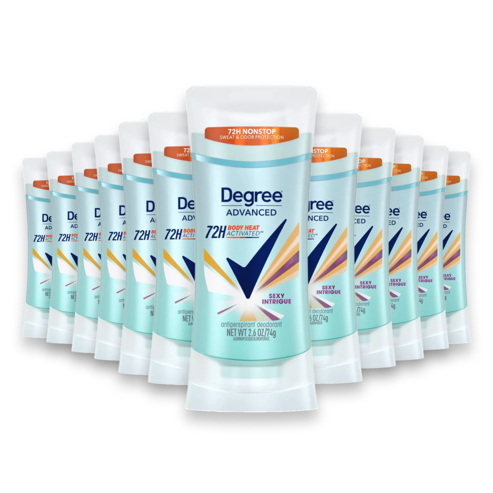 Degree - Antiperspirant & Deodorant Stick, Advanced Motionsense Sexy Intrigue - 2.6 Oz - 12 Pack