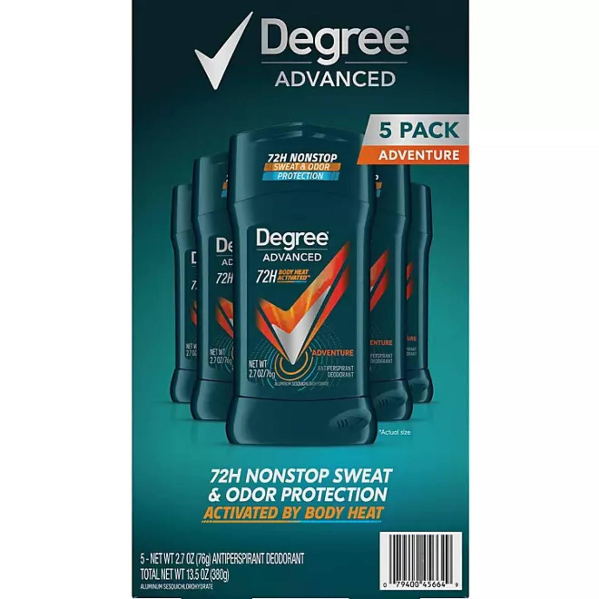 Degree Men Adventure Advanced Protection Anti-Perspirant 5 Pack - 2.7 Oz