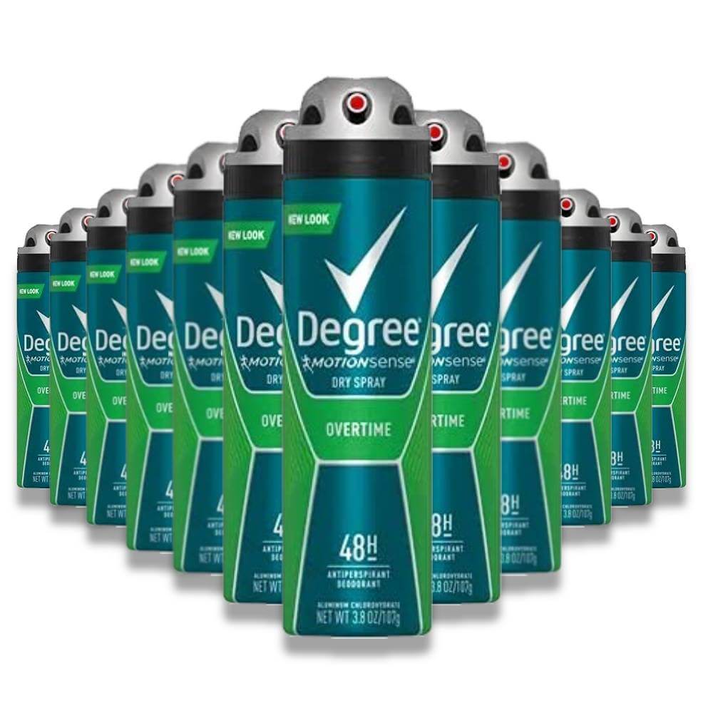 Degree Men Antiperspirant - Dry Spray Overtime, 3.8 Oz - 12 Pack Contarmarket