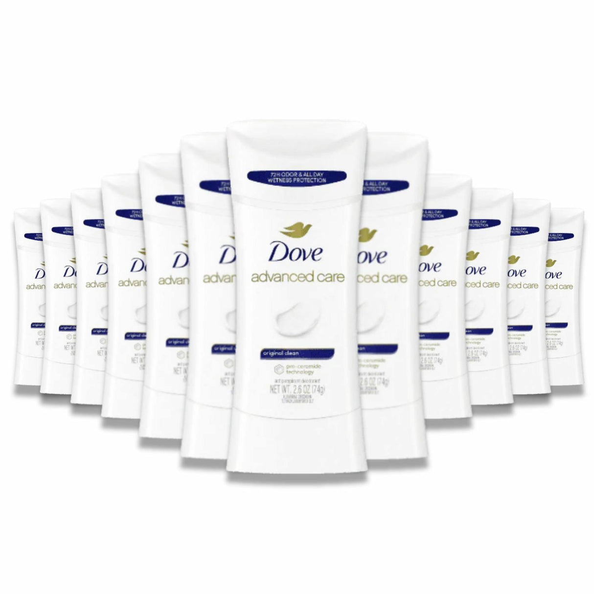 Dove - Advanced Care Antiperspirant Deodorant Stick for Women Original Clean - 2.6 Oz - 12 Pack