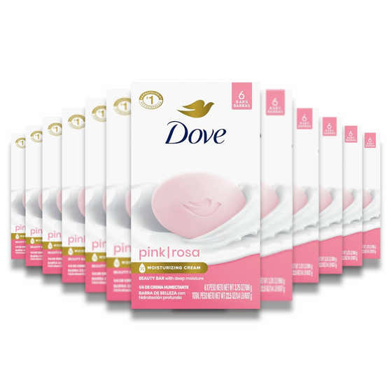 Dove - Bar Soap Gentle Skin Cleanser Pink - 3.75 OZ  6 Ct - 12 Pack (72 ct) | Dove - Dove