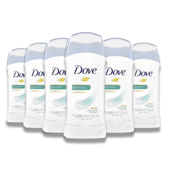 Dove - Invisible Solid Antiperspirant  Deodorant stick for women Sensitive - 2.6 oz - 6 Pack - OPEN BOX - EXP DATE 01/26 |...
