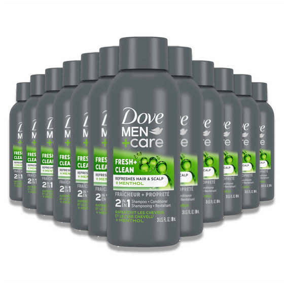 Dove Men Care - Fresh and Clean 2-in-1 Shampoo + Conditioner - 3 Oz - 12 Pack - Travel Size - | Dove - Shampoo & Condi...