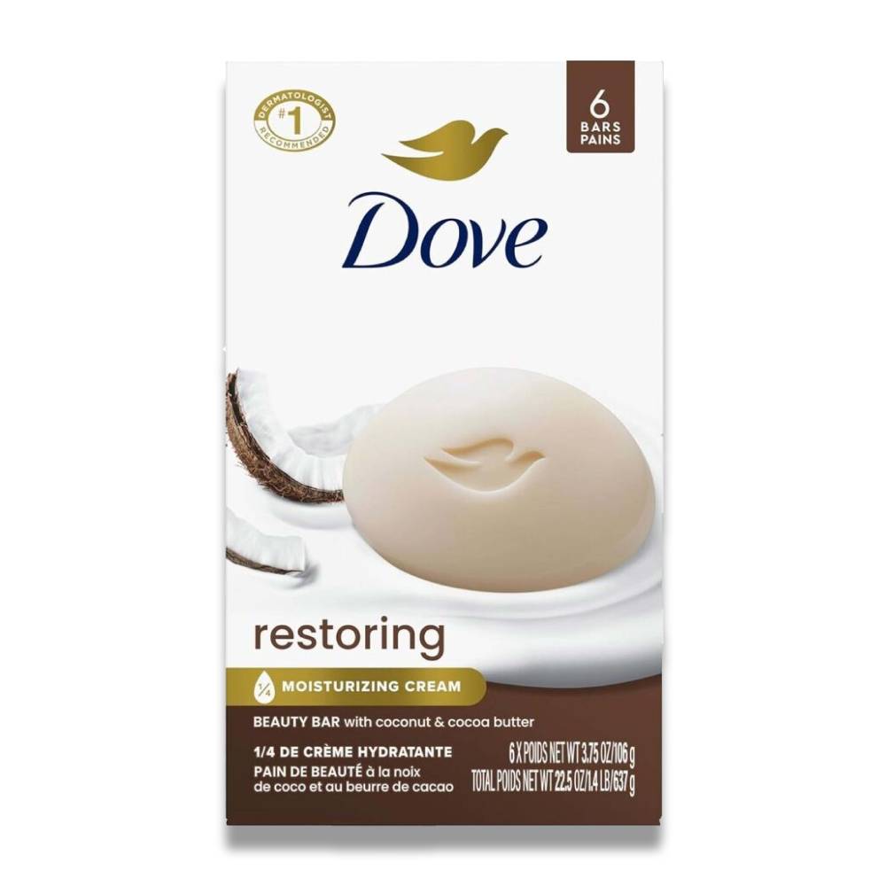 Dove - Bar Soap Restoring Coconut & Cocoa Butter All Skin, 6 Ct - 3.75 Oz - 12 Pack (72 ct)