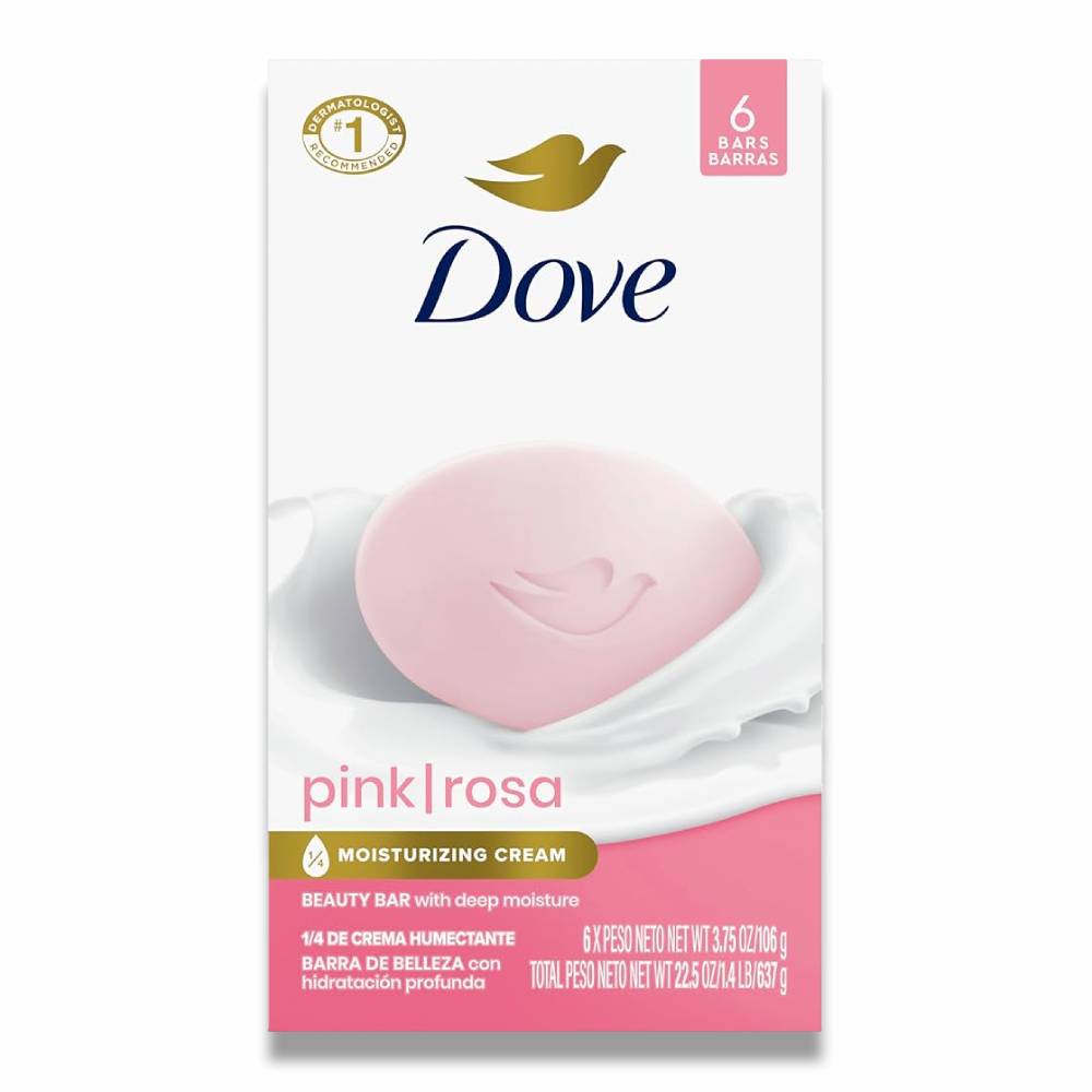 Dove - Bar Soap Gentle Skin Cleanser Pink - 3.75 OZ 6 Ct - 12 Pack (72 ct)