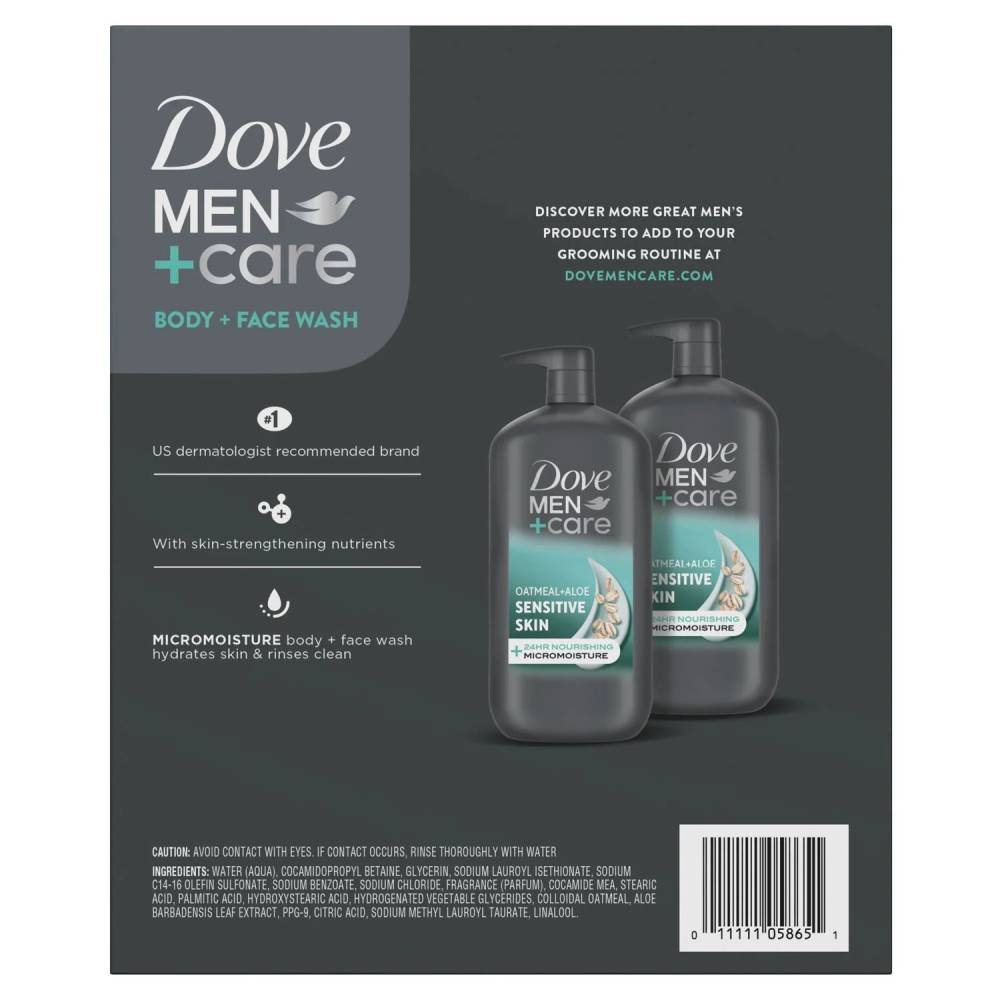 Dove - Men+Care Sensitive Skin Body & Face Wash - 30 Oz - 2 Pack
