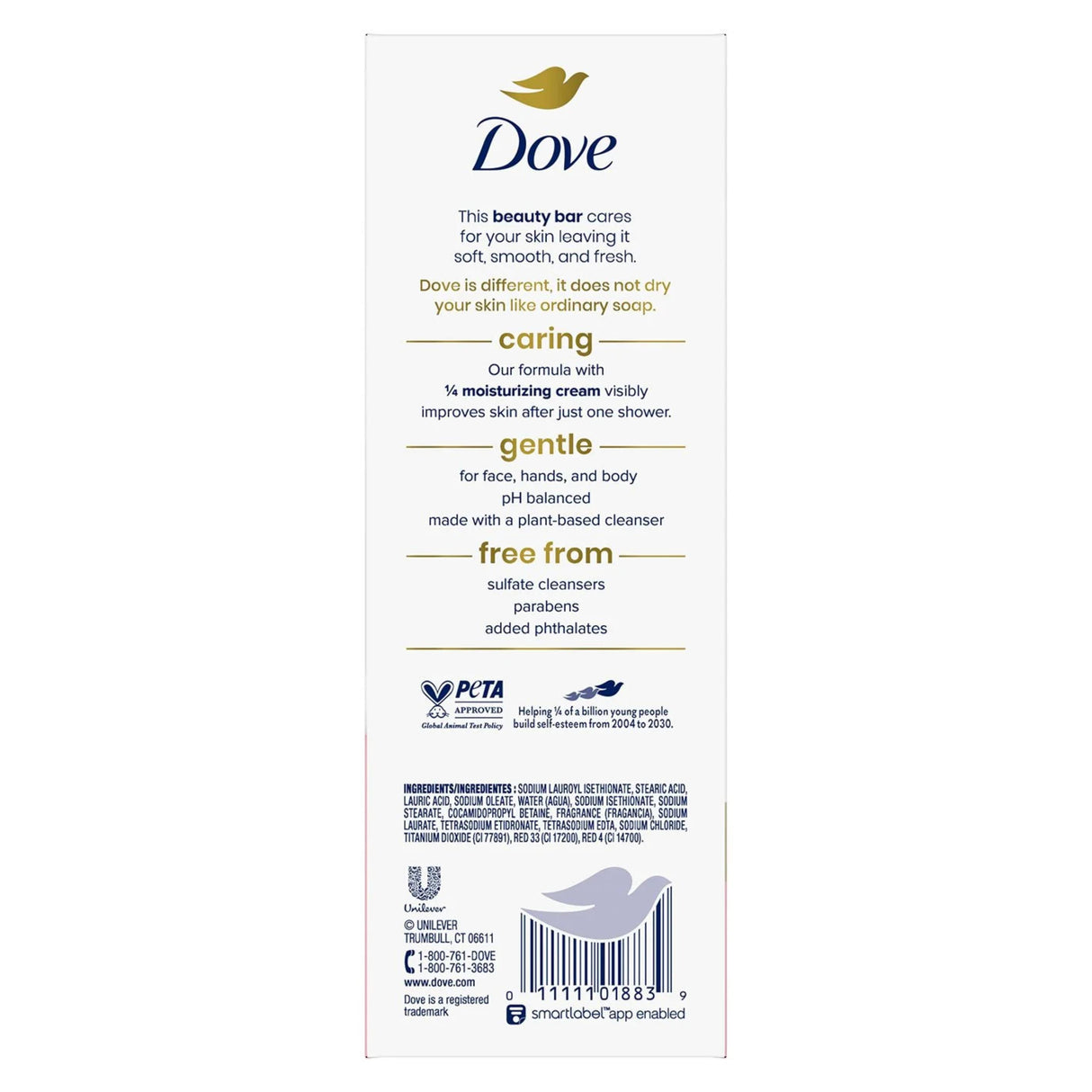 Dove - Beauty Bar Soap, Pink 3.75 oz - 16 Count