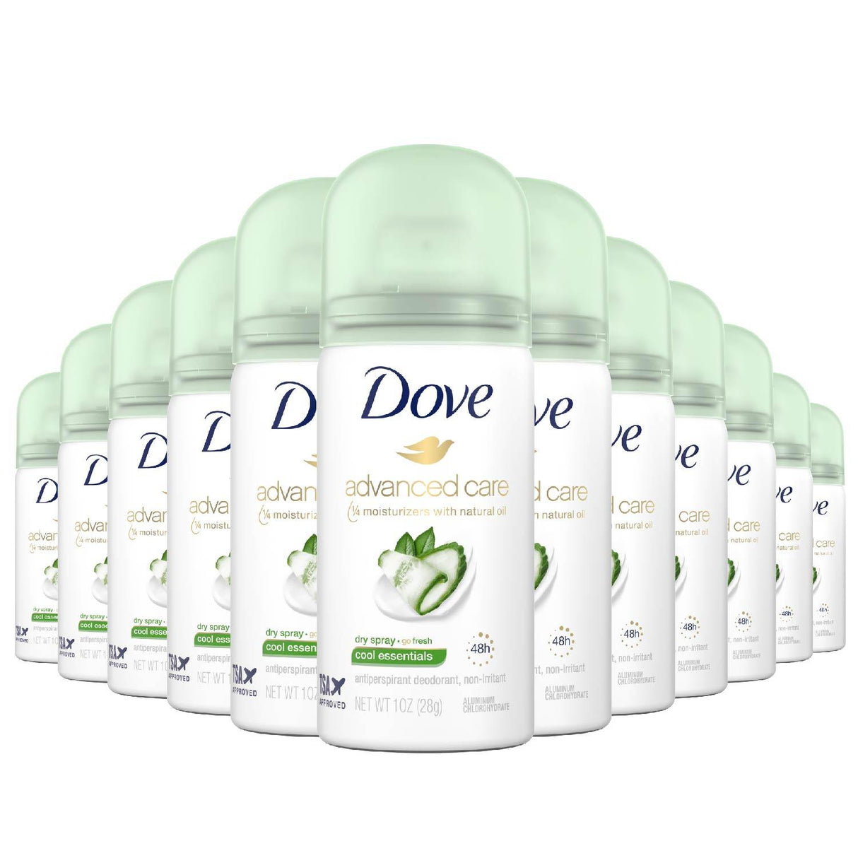 Dove Go Fresh Dry Spray Cool Essentials Antiperspirant 1 oz - 24 Pack - Travel Size