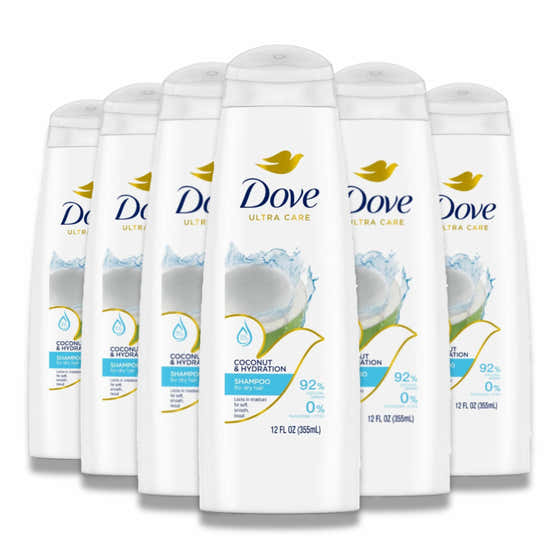 Dove - Moisturizing Shampoo for Dry Hair, Frizz Control  12 oz - 6 Pack | Dove - Hair Care Wholesale