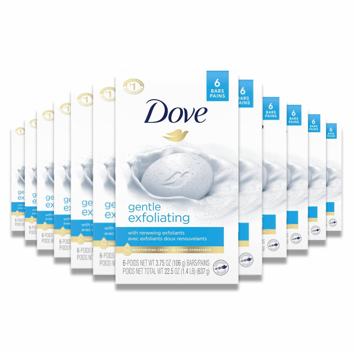 Dove - Bar Soap Gentle Exfoliating W/ Mild Cleanser 6 Pack Ea 3.75 oz - 12 Pack (72ct)