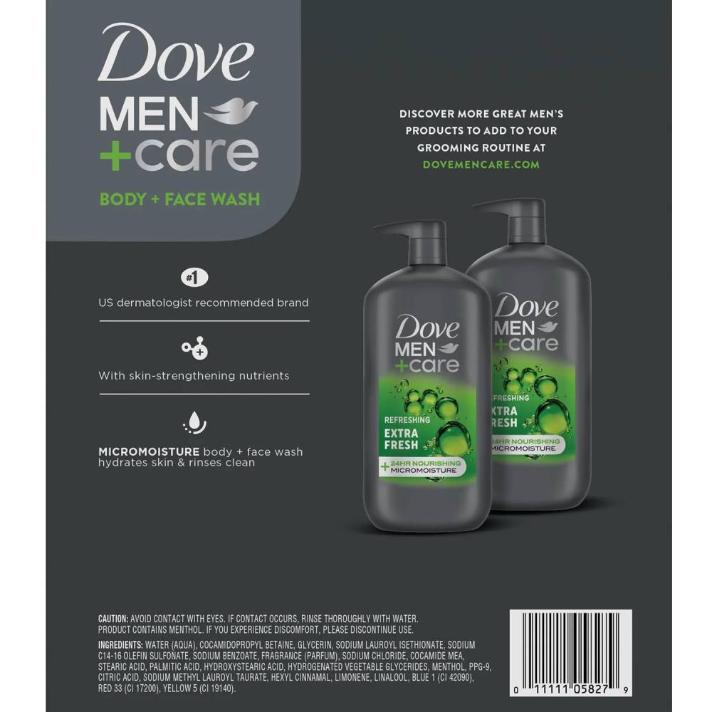 Dove Men+Care Extra Fresh Body Wash - 30 fl. Oz - 2 Pack