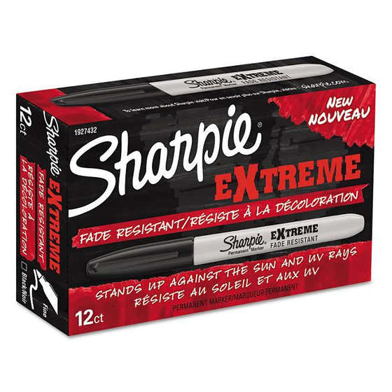 Sharpie - Extreme Marker, Fine Point, Black - 12 ct | Sharpie - Office Supplies Pack