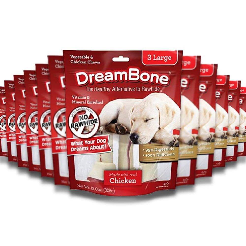 DreamBone Large Dog Chews - Vegetable & Chicken, 12 Oz - 24 Pack Contarmarket