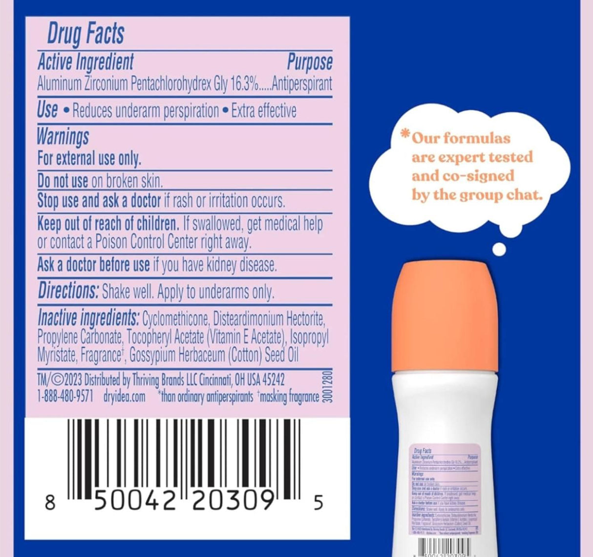 Dry Idea - Anti-Perspirant and Deodorant, Unscented - 3.25 Oz - 12 Pack