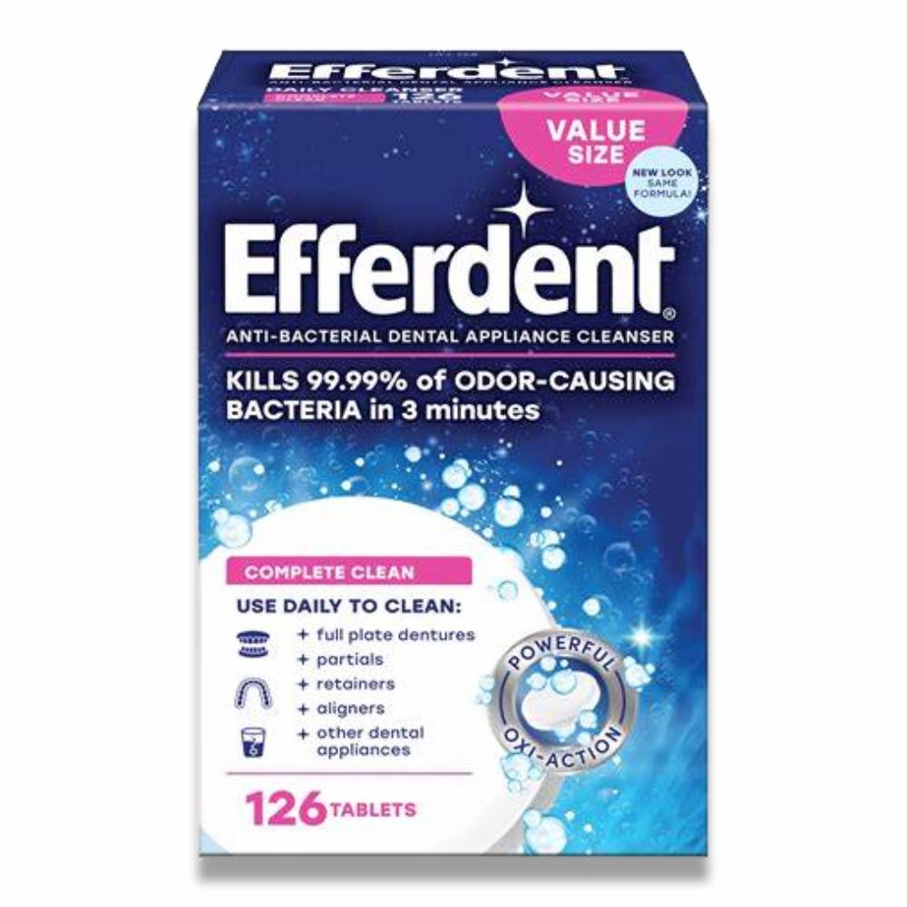 Efferdent - Retainer & Denture Cleaner Tablets Complete Clean  126 ct - 6 Pack