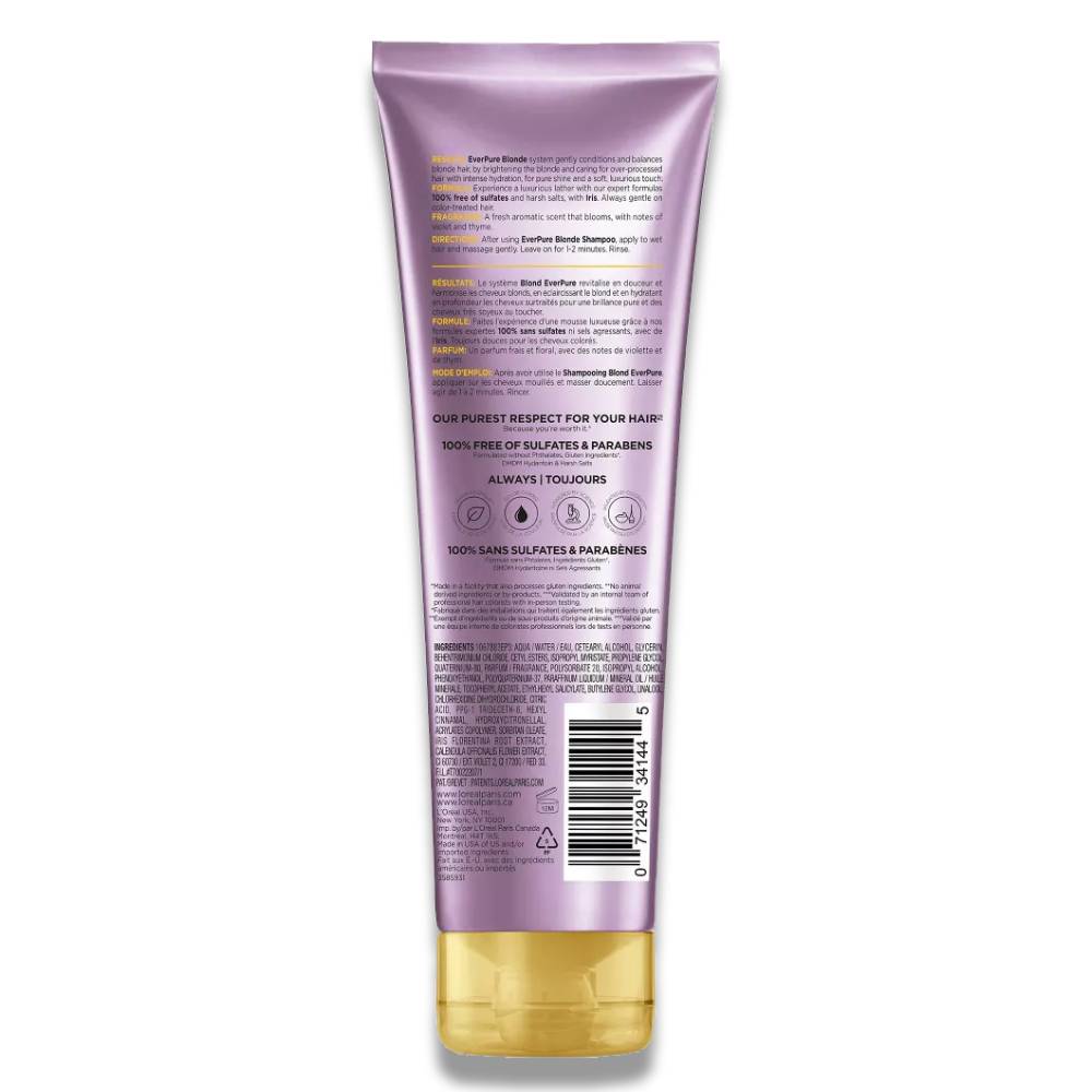 L'Oreal - Paris EverPure Sulfate Free Blonde Conditioner - 8.5 Oz - 6 Pack