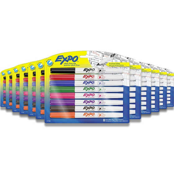 Expo - Ultra Fine Tip Dry Erase Markers Multicolor - 8 Count - 48 Pack | Expo - School & Office Supplies - Wholesale
