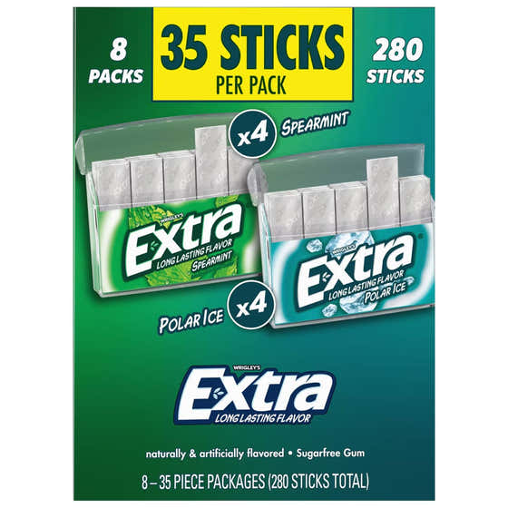 Extra - Polar Ice & Spearmint Sugar Free Chewing Gum Variety Pack - 8 Pack | Extra - Candy & Chocolate