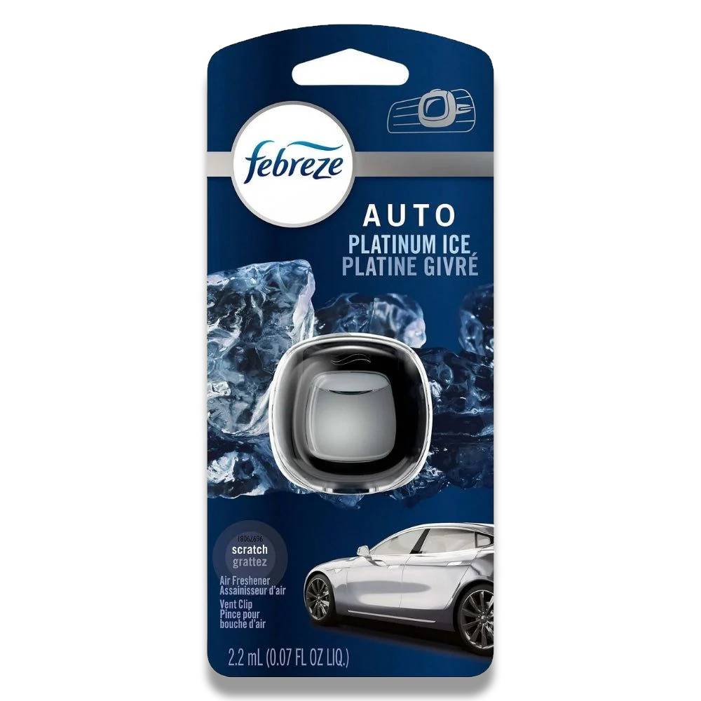Febreze Car Vent Clip Air Freshener - Platinum Ice, 2.2mL - 1 ct - 8 Pack