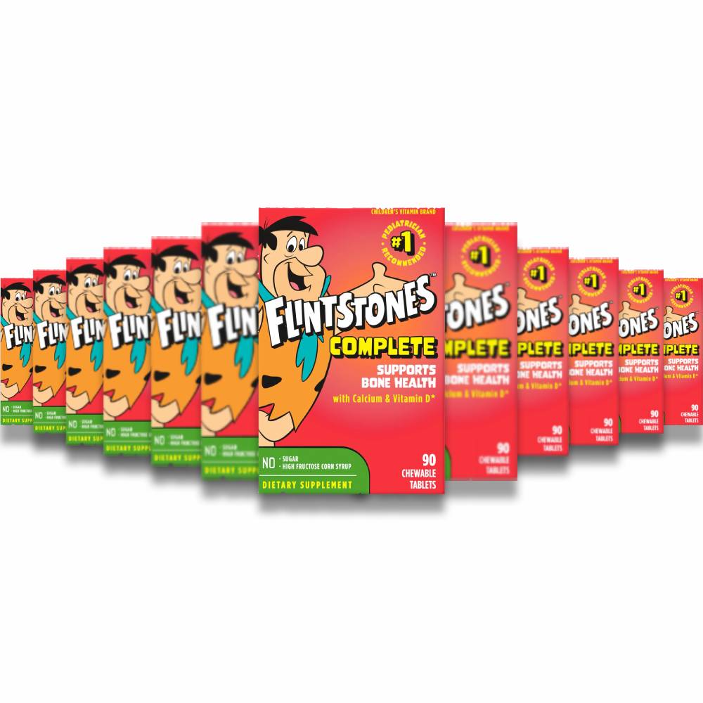 Flintstones - Complete Chewable Kids Vitamins ages 2+ - 90 Count - 24 Pack