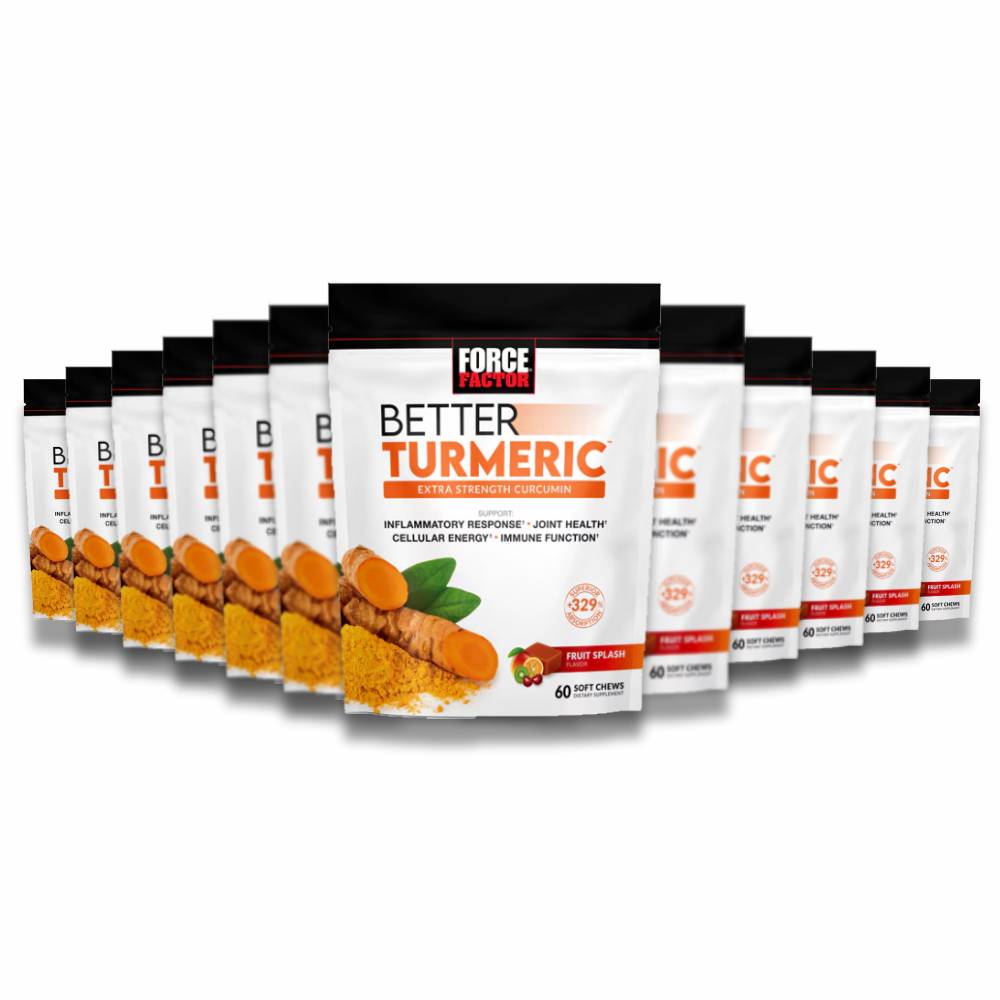 Force Factor - Better Turmeric, Extra Strength Curcumin Fruit Splash - 60 Soft Chews - 12 Pack