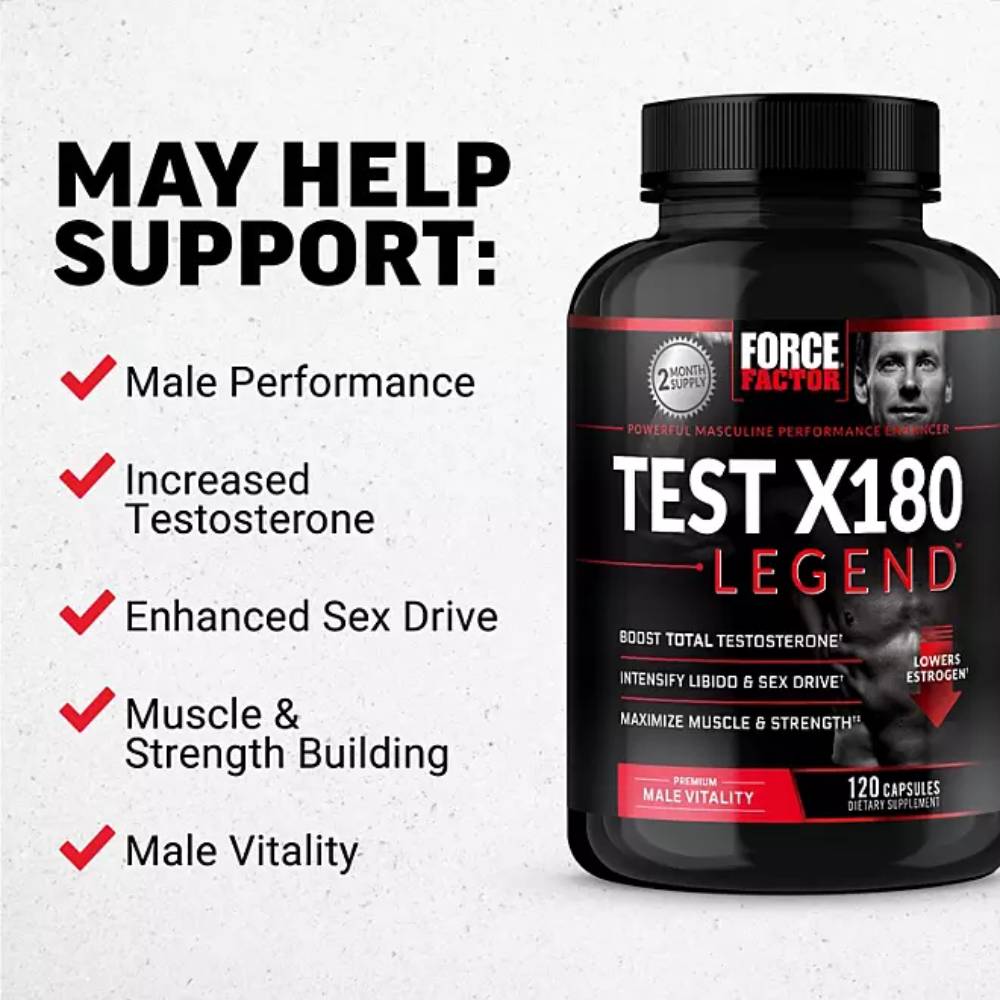 Force Factor - Test X180 Legend Testosterone Booster Capsules - 120 Count Each