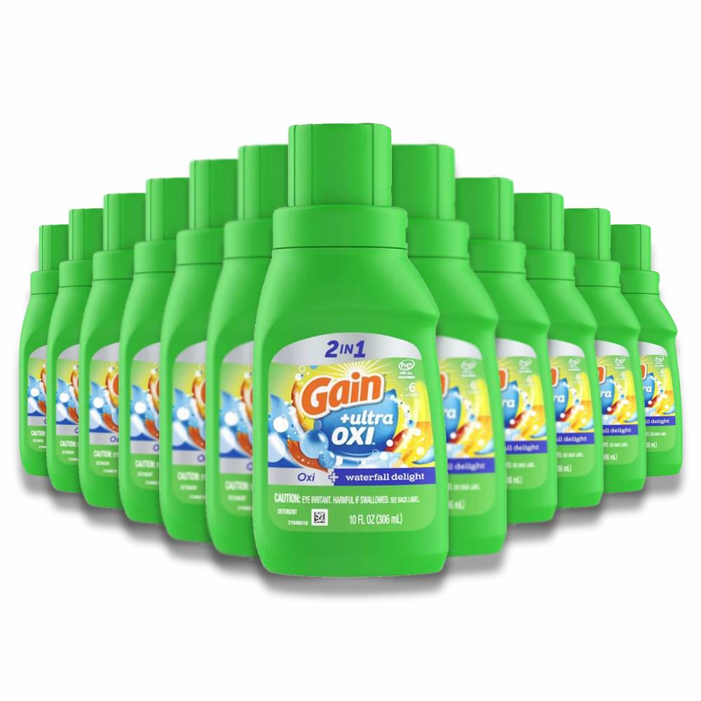Gain - Ultra +Oxi Liquid Laundry Detergent - 10 Oz - 12 Pack