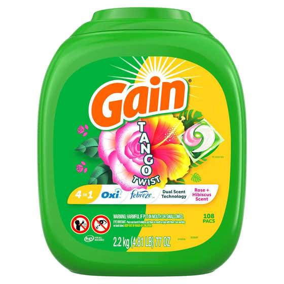 Gain - Flings Tango Twist Laundry Detergent Pacs, Rose + Hibiscus Scent - 108 Count | Gain - Laundry