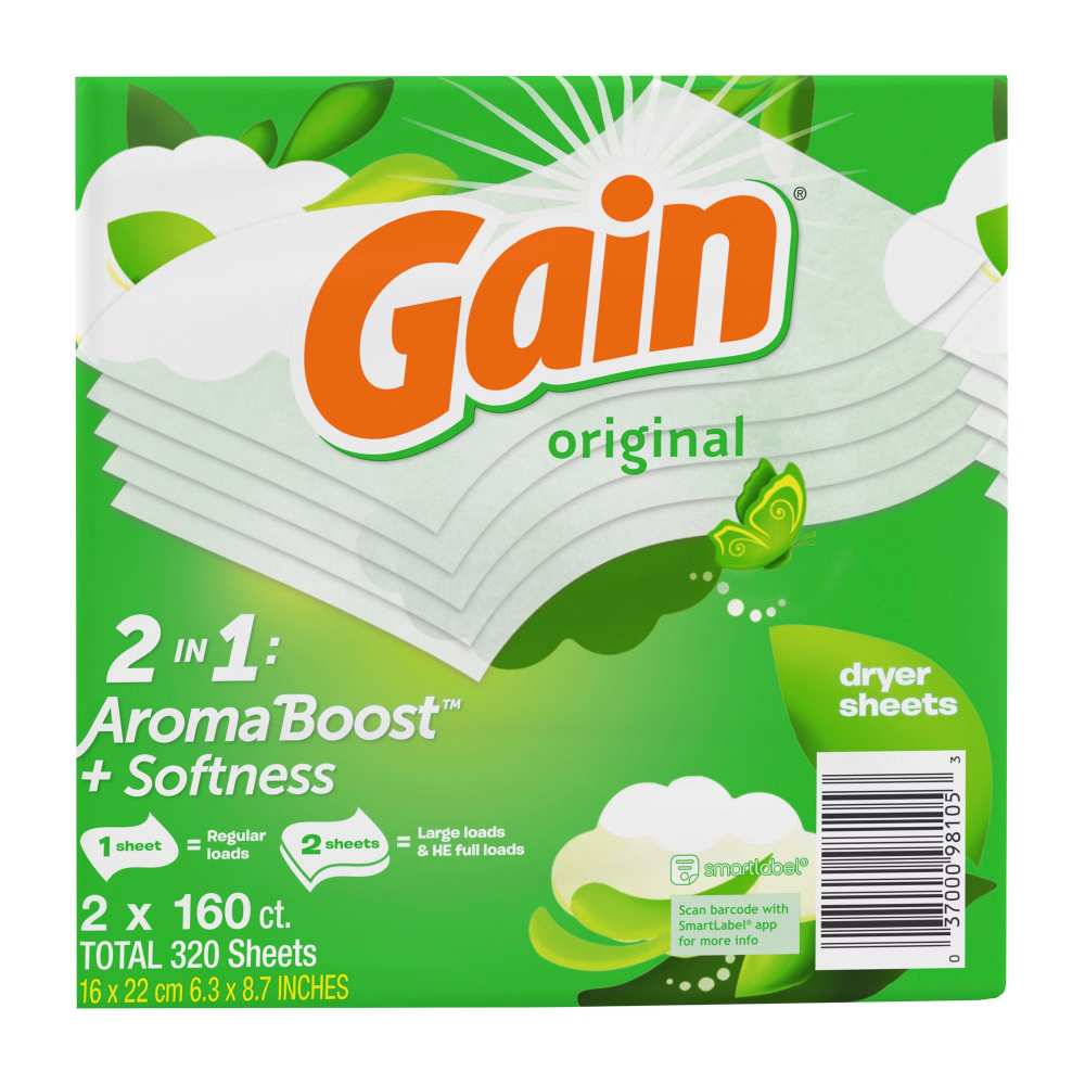 Gain - Dryer Sheets, Original - 320 Ct