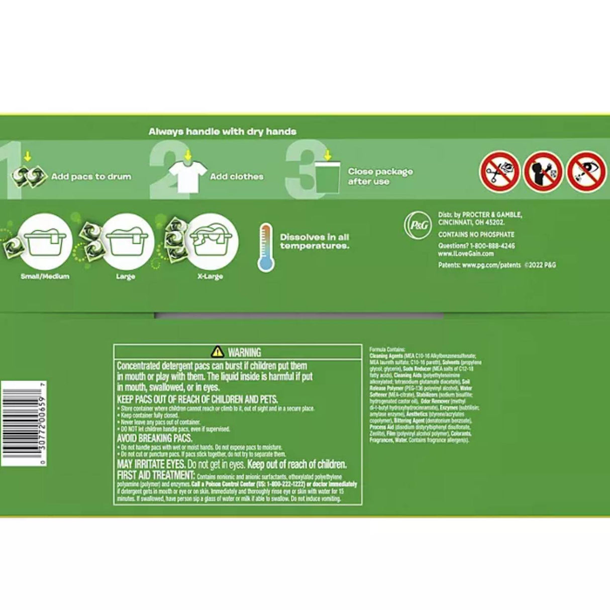 Gain Flings! Liquid Laundry Detergent Pacs, Original Scent - 152 ct