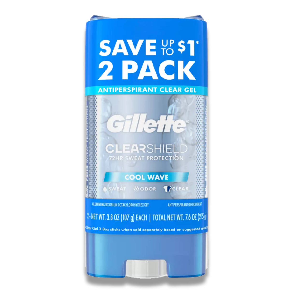 Gillette - Cool Wave Clear Gel Antiperspirant & Deodorant - 3.8 Oz - 6 Pack